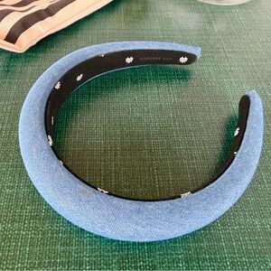 Lele Sadoughi light denim padded headband.